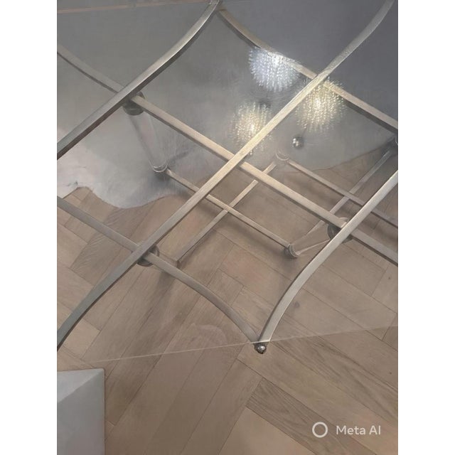 1970s 1970s Attributed to Charles Hollis Jones Nickel and Lucite Treillage Coffee Table For Sale - Image 5 of 5