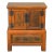 Chinese Distressed Orange Flower Graphic End Table Nightstand For Sale