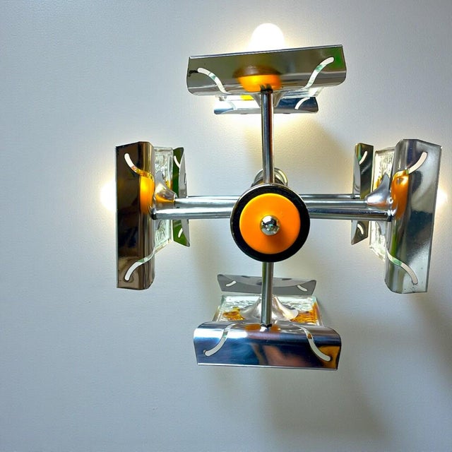 Mid-Century Modern Four-Light Murano Glass Chandelier, 1970s For Sale - Image 6 of 13