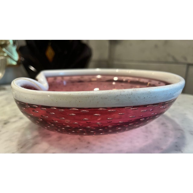 Pink Italian Murano MCM Bullicante Catchall Bowl For Sale In Saint Louis - Image 6 of 9