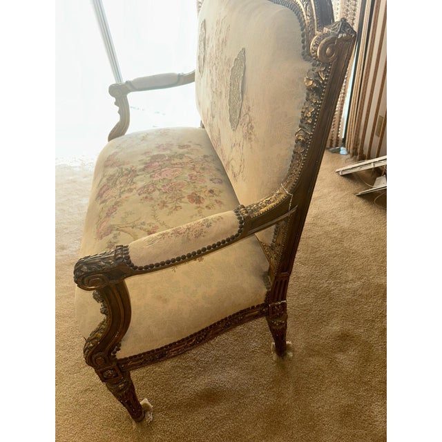 French Mid 20th Century French Louis XIV Style Sofa For Sale - Image 3 of 7