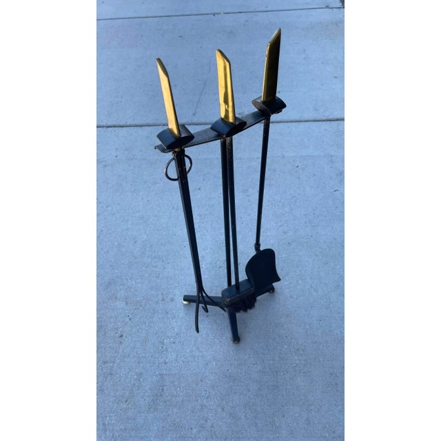Vintage Mid Century Modernist Donald Deskey Fireplace Tool Set, 4 Pieces For Sale - Image 11 of 11