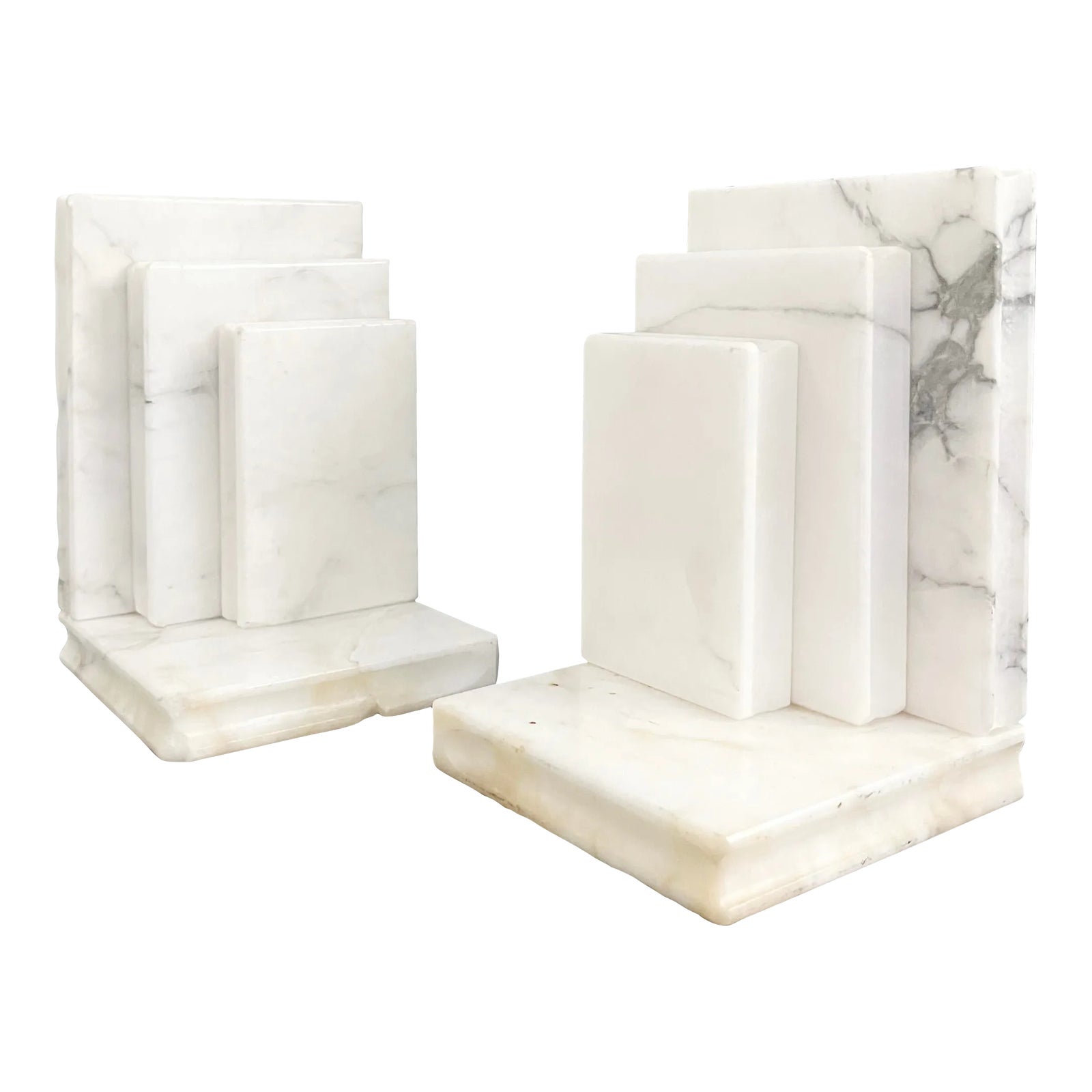 1960s Italian Marble Bookends- a Pair | Chairish