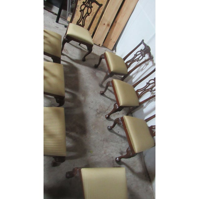 Chippendale 1980s Ethan Allen Set Dining Room Chippendale Chairs Eight Mahogany For Sale - Image 3 of 9