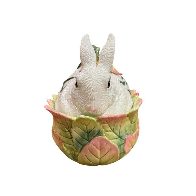 Rabbit Fitz & Floyd "Le Lapin" Large Oval Covered Vegetable Bowl For Sale - Image 10 of 10