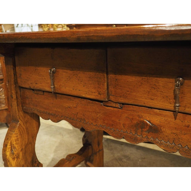 Antique Spanish 3-Drawer Mixed Wood Console Table, 19th Century For Sale - Image 4 of 12