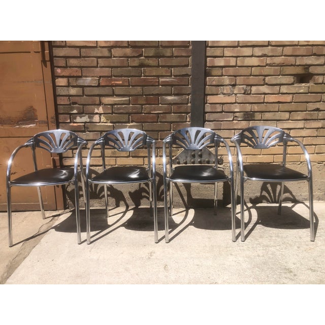 1980s Postmodern Alisea Armchairs by Lisa Bross for Studio Simonetti, Italy, 1980s, Set of 4 For Sale - Image 5 of 18