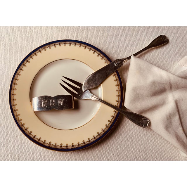 1930s Mid-20th Century Sanborns Mexico Sterling Silver Napkin Rings — Engraved Monograms "l.h.w." & "r.b.w.", Nantucket Estate, - a Pair For Sale - Image 5 of 14