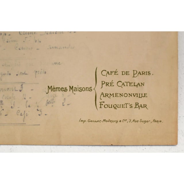 1914 Original French Art Nouveau Poster, Le Coucher Cafe De Paris (Recto/Verso) For Sale - Image 4 of 7