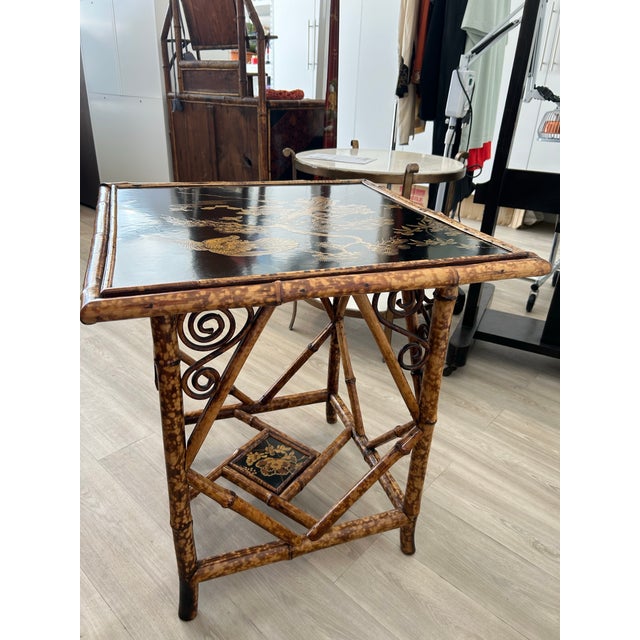 Wood Chinoiserie Center Square Table For Sale - Image 7 of 7