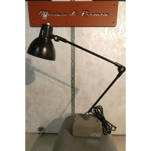 Industrial Table Lamp with Stone Base from Officina di Ricerca, Circa 1970s For Sale - Image 12 of 13