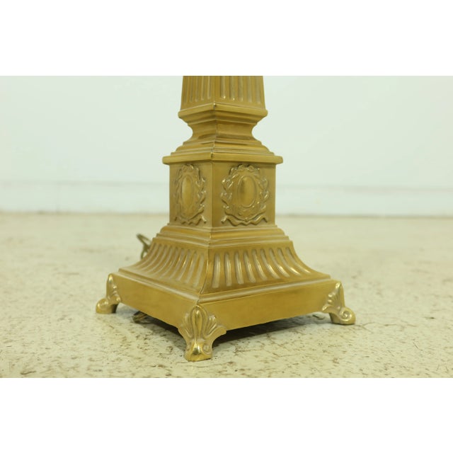 Classical Design Brass Finish Metal Table Lamp For Sale - Image 4 of 8