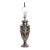 Vintage Neoclassical Silver-Plated Urn Table Lamp With Floral Garland For Sale