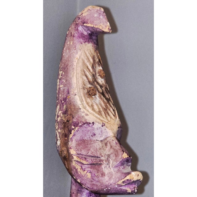 Mid 20th Century Papua New Guinea Yina Spirit Figure in Purple Pigment For Sale - Image 10 of 12