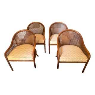 Ward Bennett Chairs for Brickell - Cane and Ashwood - 1970s - Set of 4 For Sale