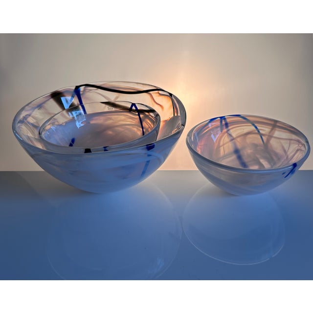 Early Edition Contrast Series Bowls in Mouth-Blown Art Glass by Anna Ehrner for Kosta Boda, Sweden, 2005, Set of 3 For Sale - Image 18 of 18