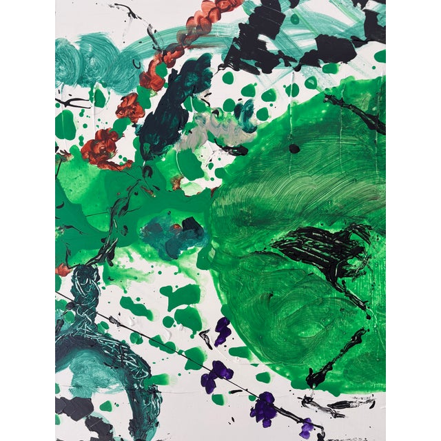 Abstract Signed Abstract Acrylic Painting For Sale - Image 3 of 12