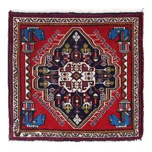 Fine Hand Knotted Persian Square Abadeh Rug