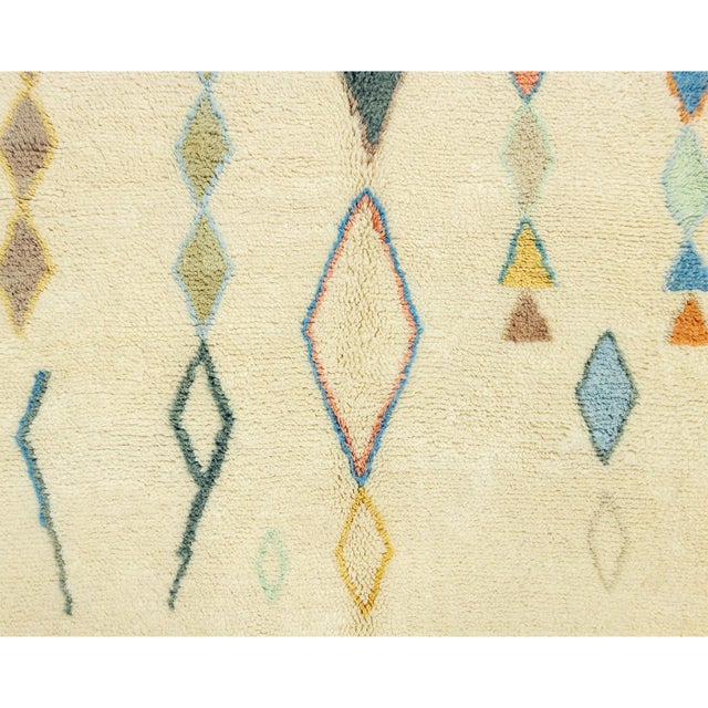 Berber Hand-Knotted Moroccan Wool Rug | 8'2" X 5'1" | One of a Kind For Sale - Image 11 of 12