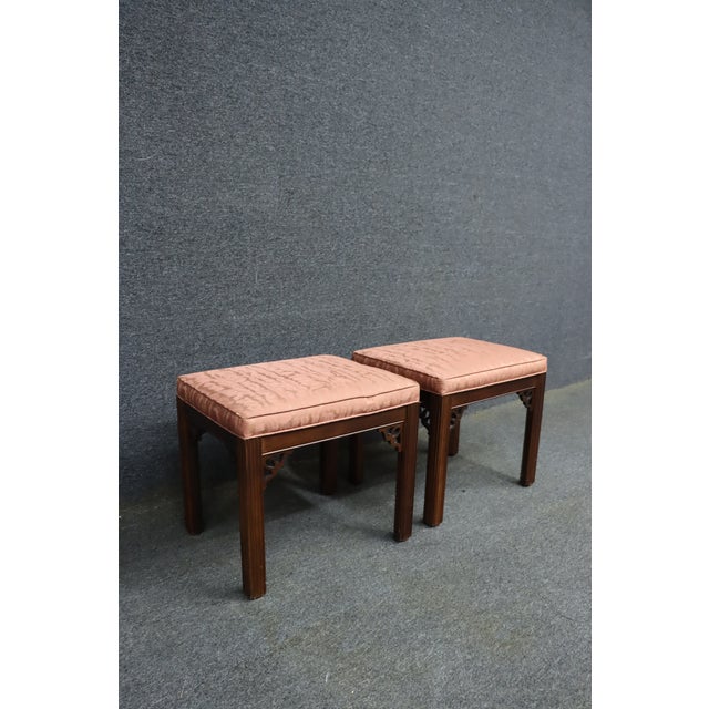 Ethan Allen Chinoiserie Footstools – Pair For Sale In Philadelphia - Image 6 of 11