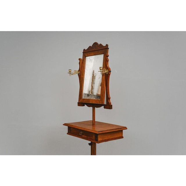 Art Nouveau Vanity Mirror in Walnut, 1900s For Sale - Image 17 of 18