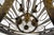 Brown Mid 20th Century Mid Centry Modern Large Italian Pendant Bronze Oxide Gilt Ornate Metal Light Fixture Chandelier For Sale - Image 8 of 18