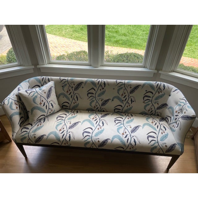 Highland House Attributed 2016-72 Loren Tight Seat Bench in Maison Venu Fabric (Tuileries) For Sale In Richmond - Image 6 of 9