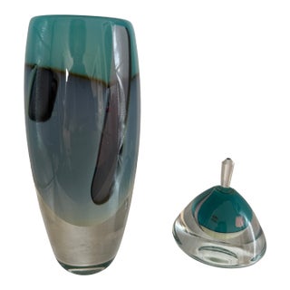 Magdanz Shapiro Studio Art Glass Vase and Perfume Bottle For Sale