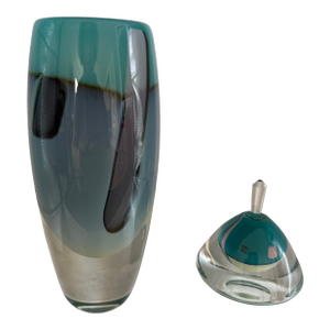 Magdanz Shapiro Studio Art Glass Vase and Perfume Bottle