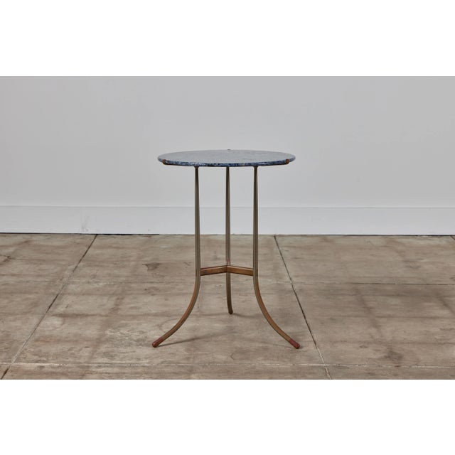 1970s Cedric Hartman Side Table With Blue Granite Top For Sale - Image 5 of 13