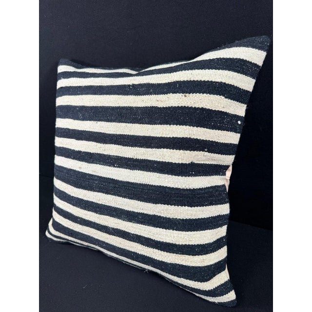 Turkish Hemp Pillow Cushion Natural Beige Black Pillow Cushion Cover 24"x24" #30355 Enhance your home decor with our Kilim...