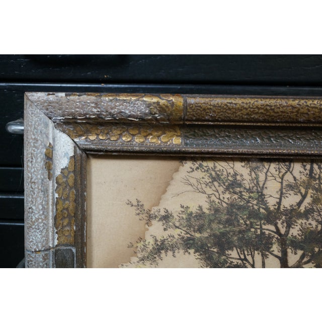 Late 19th Century Antique George William Bohde on the Bluff Colored Landscape Etching 28" For Sale - Image 5 of 10