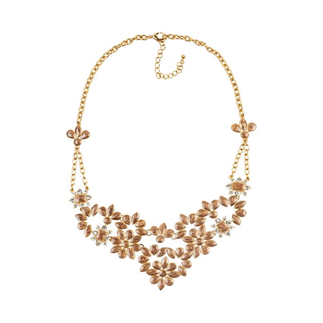 Early 21st Century Miriam Salat MRM bijoux retro ball room necklace set with white topaz For Sale - Image 5 of 6
