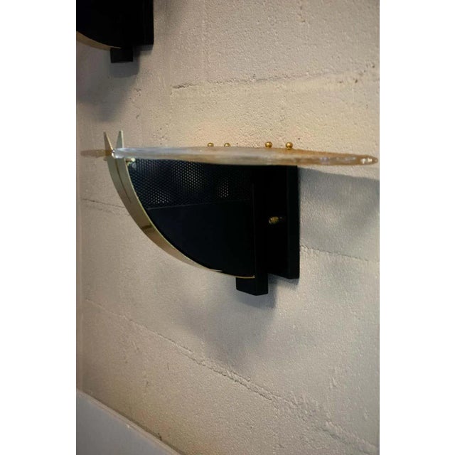 Italian Mazzega Sconces With Murano Glass, 1970s - a Pair For Sale In Austin - Image 6 of 11