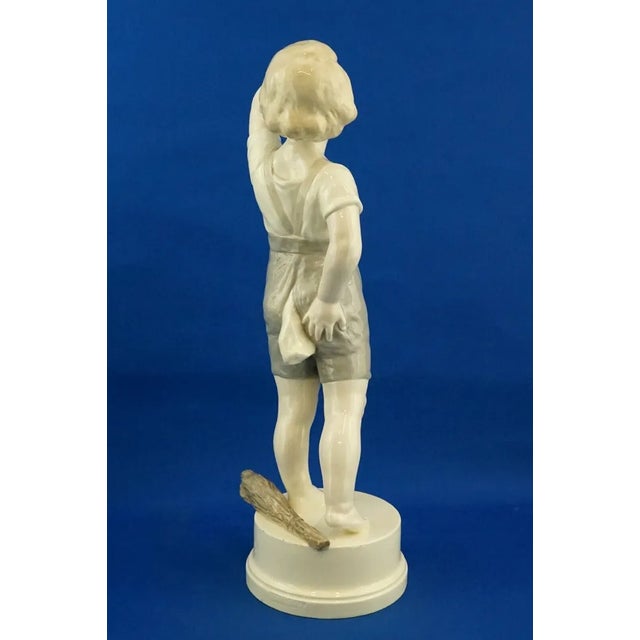 Very Large Ceramic Sculpture of a Crying Child by Albertbdominique Rozé for Goldscheider, Austria, 1900s For Sale - Image 4 of 18