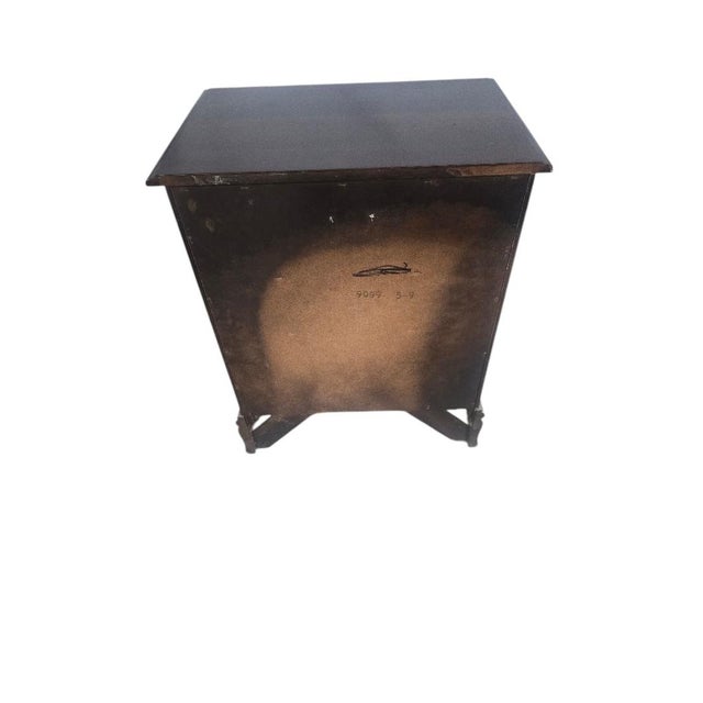 Late 20th Century Vintage Traditional Dark Cherry 4 Drawer Bachelor Chest For Sale - Image 5 of 6