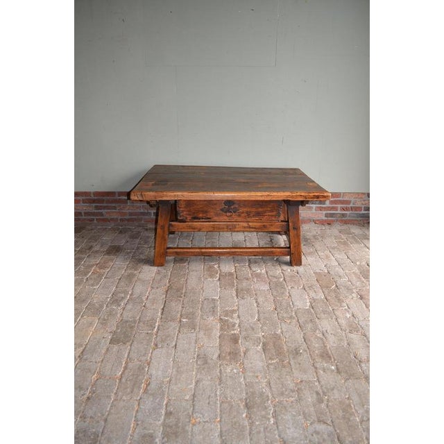 Brown Antique Oak Payment Table For Sale - Image 8 of 8