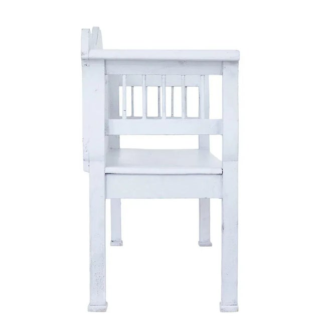 Gustavian Inspired 19th Century Swedish Pine Bench, 1890s For Sale - Image 6 of 8