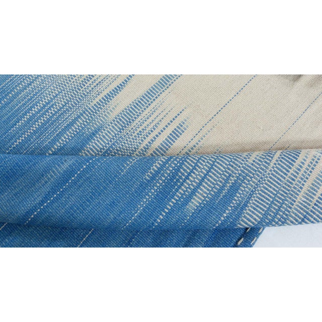 Textile Contemporary Turkish Kilim Beige and Blue Wool Rug by Doris Leslie Blau For Sale - Image 7 of 9