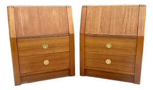 Vintage Danish Modern Style Teak Nightstands, a Pair