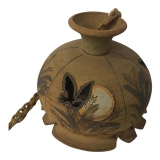 Vintage Handmade Stoneware Hanging Pendant For Sale