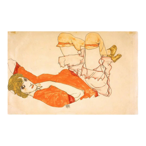 1981 Egon Schiele 22 Erotic Drawings Wally in Red Blouse