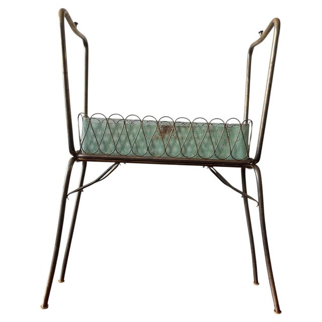 1950s Mid-Century Modern French Perforated Metal Planter by Mathieu Matégot, 1956 For Sale - Image 5 of 16