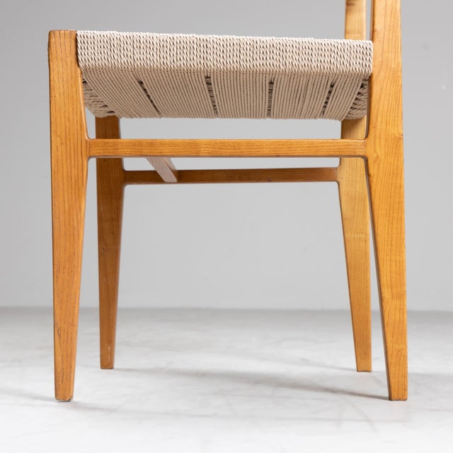 Wooden and Raffia Chairs, 1950s, Set of 4 For Sale - Image 12 of 14