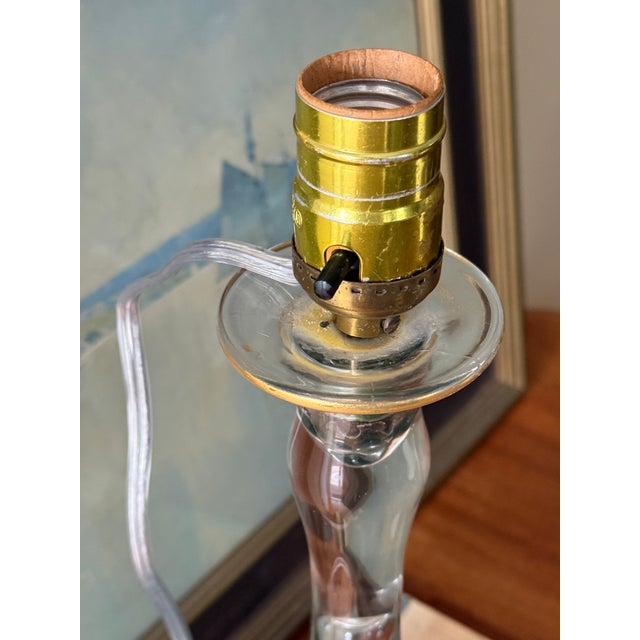 Early 20th Century Early 20th Century Blown Glass Candlestick Lamp With Gold Gilt Base - Rewired For Sale - Image 5 of 11