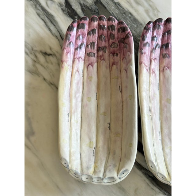 Eggplant Made in Italy Asparagus Plates - Set of 4 For Sale - Image 8 of 8