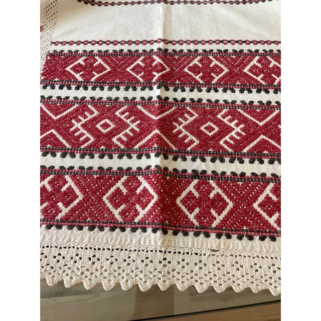 Gorgeous Antique Balkan EthnographicTextile- Handspun Embroidered Textile For Sale In Miami - Image 6 of 8