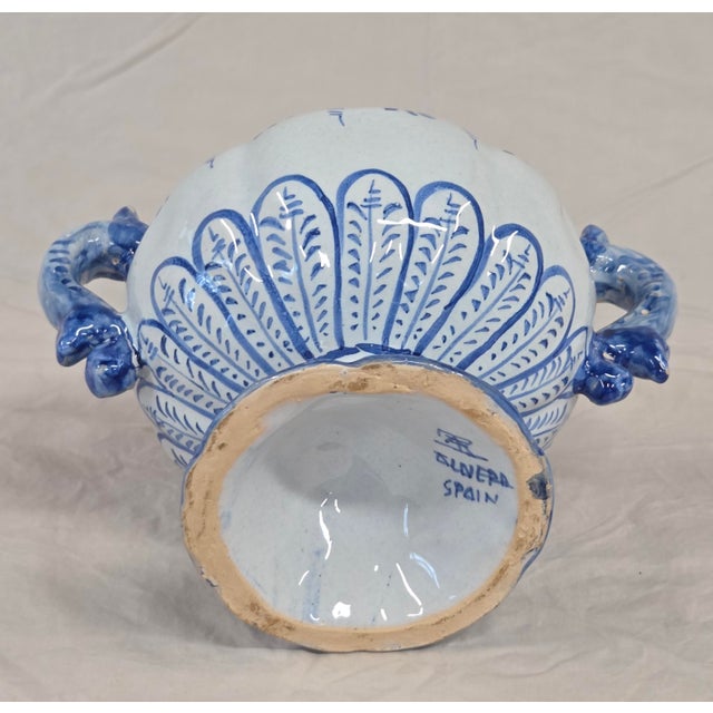 Blue Vintage Spanish Talavera Blue and White 16 Piece Coffee Set For Sale - Image 8 of 15