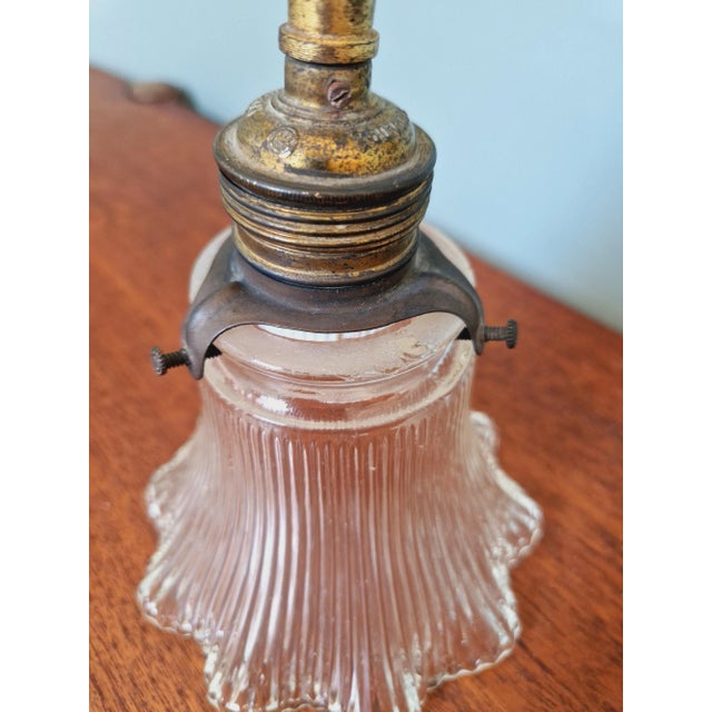 Wall Light in Bronze and Grooved Transparent Glass, 1890s For Sale - Image 6 of 13