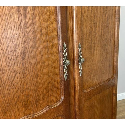 Vintage French Louis XVI Style Oak Wardrobe For Sale - Image 5 of 9